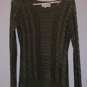 Army Green Pink Rose Sweater